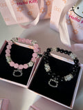 Cute Couple Bracelet Set – Hello Kitty Inspired Matching Beaded Bracelets (For Him & Her)