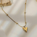 Elegant Heart Pendant Necklace – Minimalist Gold-Tone Love Necklace for Women