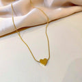 Minimal Gold Heart Necklace – Elegant Love Pendant for Women